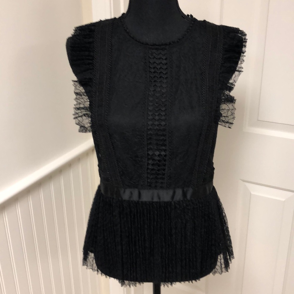 Black Lace Peplum Top - never worn